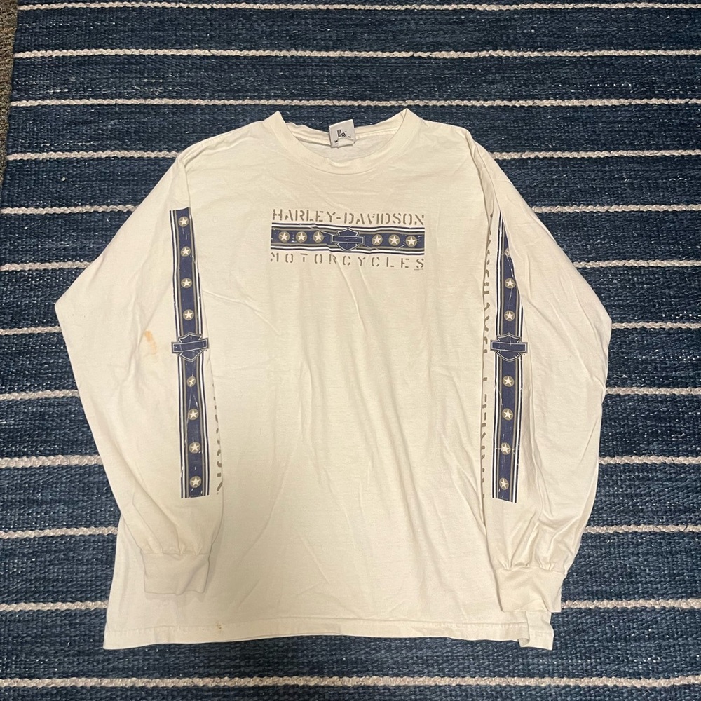Harley-Davidson White Long Sleeve Tee with Graphic Design